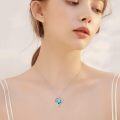 wholesale TOUPOP Butterfly Necklaces For Women Butterfly Gift Butterfly Pendant S925 Sterling Silver For Women Daughter Girlfriend Sister Mother Day Birthday (blue Crystal Heart) -0-2