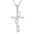 wholesale 925 Sterling Silver Cross Pendant With Zircon Accent-0-0