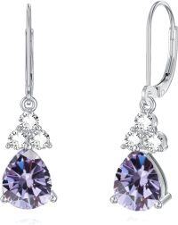 wholesale 925 Sterling Silver Birthstone Dangle Drop Earrings for Women-June-Lavender,