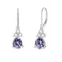 wholesale 925 Sterling Silver Garnet Teardrop Earrings-June-Lavender,