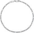 wholesale 925 Sterling Silver Figaro Link Chain Bracelet with Lobster Claw Closure - Made in Italy (Length: 7 Widths Available)-0-0