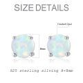 wholesale 925 Sterling Silver Green Fire Opal Round Stud Earrings - Multiple Sizes & Colors for Women Men Gifts-0-15