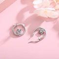 wholesale 925 Sterling Silver Owl Huggie Hoop Earrings with Animal Shape and Minimalist Design-0-4
