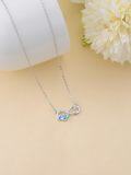 wholesale 925 Sterling Silver Infinity Starfish Blue Crystal Pendant Necklace-0-3