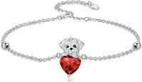 wholesale  Metal Stone Maltese Dog Birthstone Bracelet Gift for Women ( chars)-January