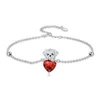wholesale  Metal Stone Maltese Dog Birthstone Bracelet Gift for Women ( chars)-January