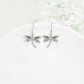 wholesale 925 Sterling Silver Abalone Shell Dragonfly Dangle Drop Earrings for Women-0-2