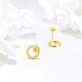 wholesale 14K Solid Gold Round Circle Stud Earrings - Minimalist Ideas-0-1