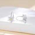 wholesale 925 Sterling Silver Edelweiss Leverback Earrings White Flower Jewelry Women Gifts-0-4