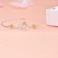 wholesale 925 Sterling Silver Gold Plated Sunflower Charm Anklet for Women Girls' -0-1