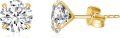 wholesale 14K Yellow Gold Simulated Diamond Stud Earrings-0-0