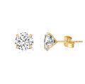 wholesale 14K Yellow Gold Simulated Diamond Stud Earrings-0-0