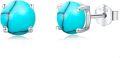 wholesale 925 Sterling Silver Turquoise Stud Earrings 6mm Round Gemstone  for Women-0-0