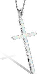 wholesale Sterling Silver Cross Necklace Philippians 4 13 I Can Do All Things Inspirational Gift-0-47