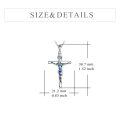 wholesale 925 Sterling Silver Crucifix Pendant With Blue Inlay-0-3