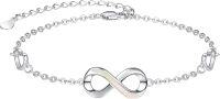 wholesale 925 Sterling Silver White Fire Opal Infinity Chain Link Bracelet for Women (Adjustable)-Infinity