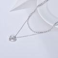 wholesale 925 Sterling Silver Heart Pendant Chain Necklace for Women Girls  45cm Length-0-2