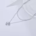 wholesale 925 Sterling Silver Heart Pendant Chain Necklace for Women Girls  45cm Length-0-2