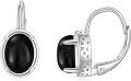 wholesale 935 Sterling Silver 8mm Black Onyx Stud Earrings, Elegant Gift for Her-0-0