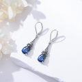 wholesale 925 Sterling Silver 10mm Teardrop 12 Months Birthstone Dangle Drop Earrings-0-3