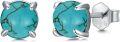 wholesale Sterling Silver Real Turquoise 6mm 12mm Round Stud Earrings-0-0