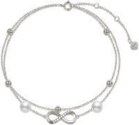 wholesale 14K Gold Freshwater Pearl Infinity Anklet for Women 8 10 -White Gold