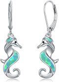 wholesale Sterling Silver Opal Seahorse Drop Dangle Earrings Ocean Beach Jewelry Gifts-0-6