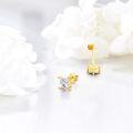 wholesale 14K Gold Princess Cut Cubic Zirconia Stud Earrings for Women - Birthday & Christmas Gifts-0-4