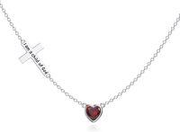 wholesale 925 Sterling Silver Cross Heart Garnet Pendant Necklace for Women Christian s-cross