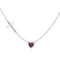wholesale 925 Sterling Silver Cross Heart Garnet Pendant Necklace for Women Christian s-0-0