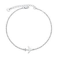 wholesale 925 Sterling Silver Airplane Charm Anklet For Women-Airplane