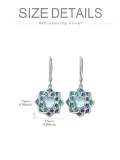 TOUPOP Sterling Silver Moonstone Abalone Lotus Dangle Earrings-0-5