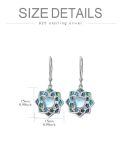 TOUPOP Sterling Silver Moonstone Abalone Lotus Dangle Earrings-0-5