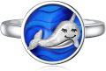 wholesale TOUPOP Narwhal Rings Sterling Silver Rings Minimalist Jewelry Whale Rings Narwhal Gift For Women -0-0