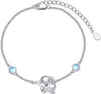 wholesale 925 Sterling Silver Elephant Charm Adjustable Bracelet Gift for Women Girls Jewelry Accessories-Elephant