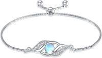wholesale Sterling Silver Birthstone Dainty Infinity Bracelet for Women-06-Jun.-Moonstone