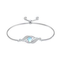 wholesale 925 Sterling Silver Birthstone Dainty Infinity Bracelet for Women-06-Jun.-Moonstone