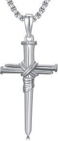 wholesale Sterling Silver 3 Nail Cross Pendant Christian Jewelry Gift for Men 22+2 -0-23