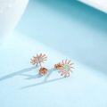 wholesale 925 Sterling Silver Opal Sun Stud Earrings for Women and Teen Girls-0-1