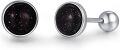 wholesale 925 Sterling Silver Black Druzy Round Stud Earrings with Twisted Post - Small Size 5MM-0-0