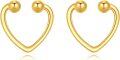 wholesale 14K Gold CZ Pearl Heart Stud Earrings for Women Gifts for Mom and Girlfriends-0-0