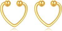 wholesale 14K Gold CZ Pearl Heart Stud Earrings for Women Gifts for Mom and Girlfriends-03-heart clip on earrings