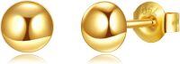 wholesale 18K Golden Solid 18K Gold Ball Stud Earrings - Small Round Ear Pins for Women (5 mm)-18k