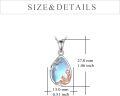 wholesale 925 Sterling Silver Moonstone Pendant with Reading Girl Design - Perfect Gift for Book Lovers and Librarians-0-4