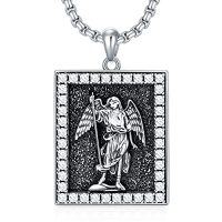 wholesale Saint Patron Necklace For Men Women 925 Sterling Silver Saint Pendant Patron Necklace Protection Catholic Religious Jewelry Christmas Gift For Him Her -color_name:St Raphael