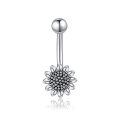 wholesale 925 Sterling Silver Daisy Sunflower Belly Button Ring Evil Eyes Navel Rings for Women Body Piercing Jewelry-0-0