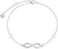 wholesale 14K Gold Infinity Charm Bracelet with Pearls and Cubic Zirconia for Women's Gifts-0-0