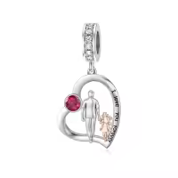 wholesale 925 Sterling Silver Family Love Charm Bracelet for Daughter Mother Lover - Birthday Valentine's Day Gifts-02-07-July