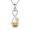 wholesale 925 Sterling Silver Heart Infinity Bee Daisy Charm Pendant Necklace s for Women-0-0