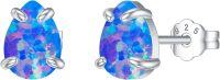 wholesale 925 Sterling Silver Red Fire Opal 925 Pear Shape Stud Earrings for Women-Blue